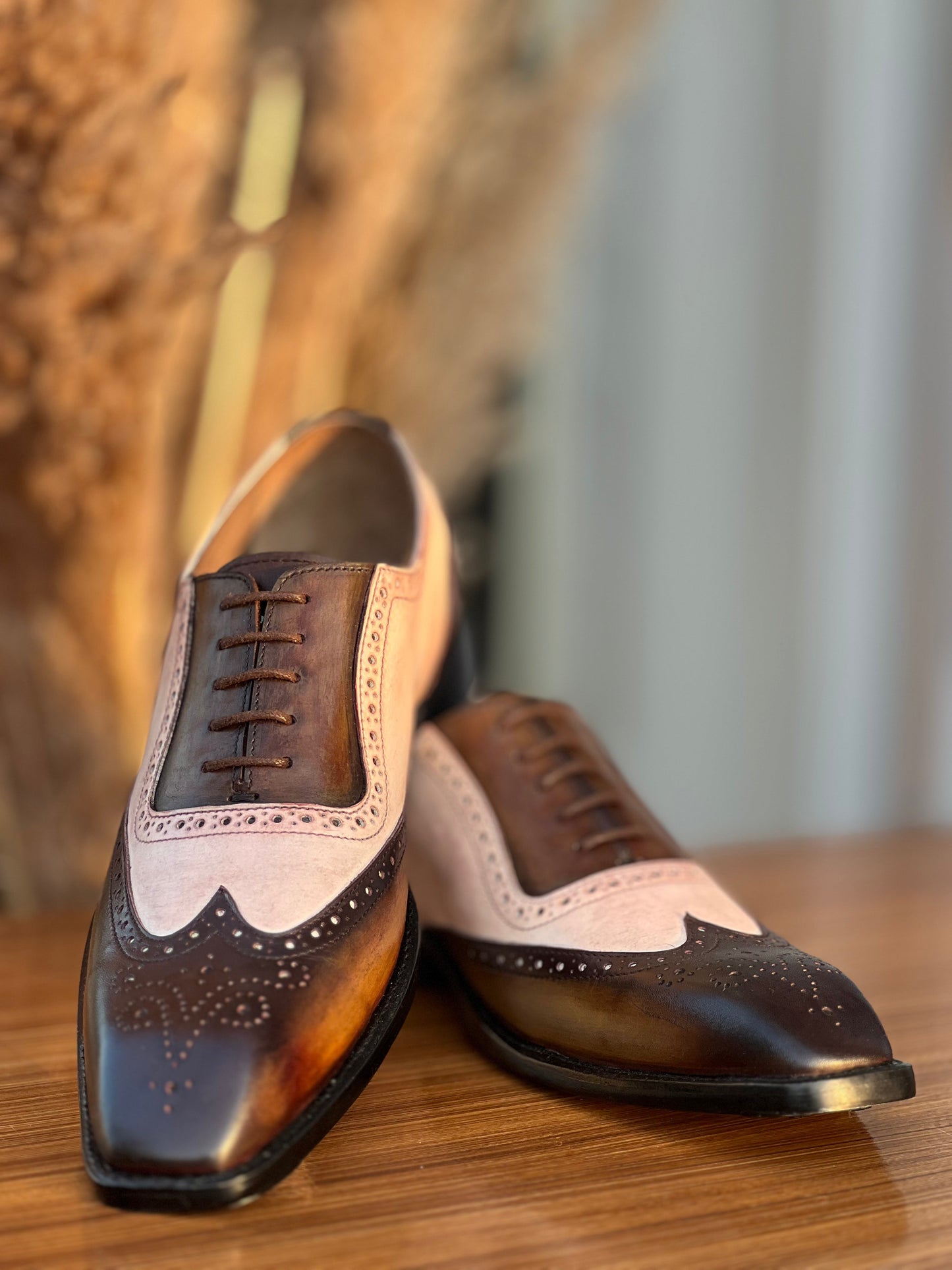 Oxford Wingtip spectators Patina on top of each other
