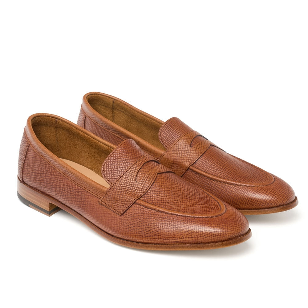 Penny Loafer in Tan Grain
