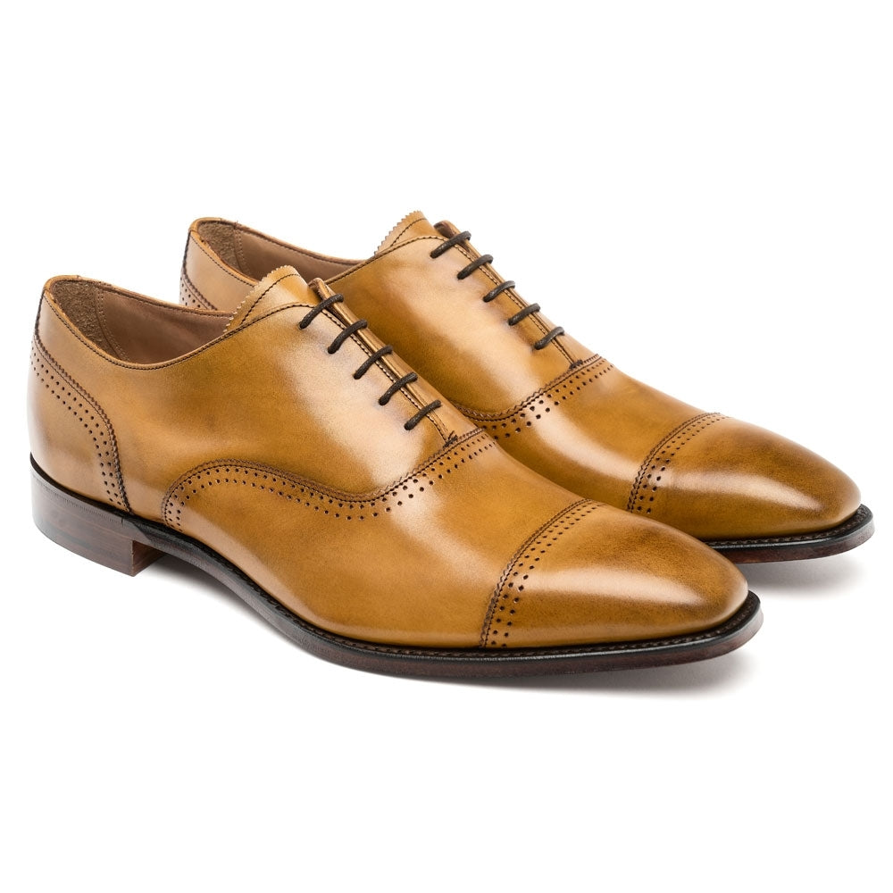 Capped Oxford in Antique Tan Calf Leather