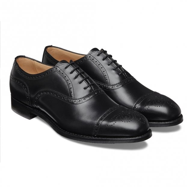 Oxford Semi Brogue in Black Calf Leather