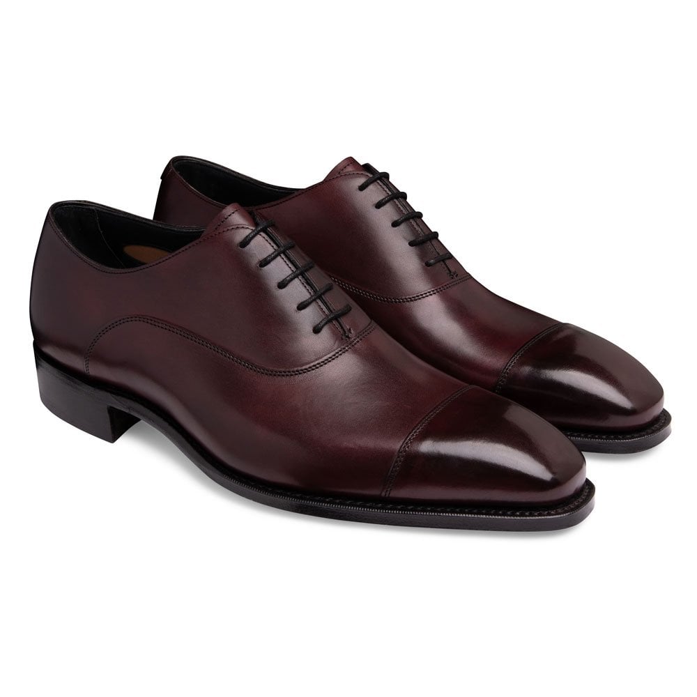 Y Capped Oxford in Burgundy Calf Leather