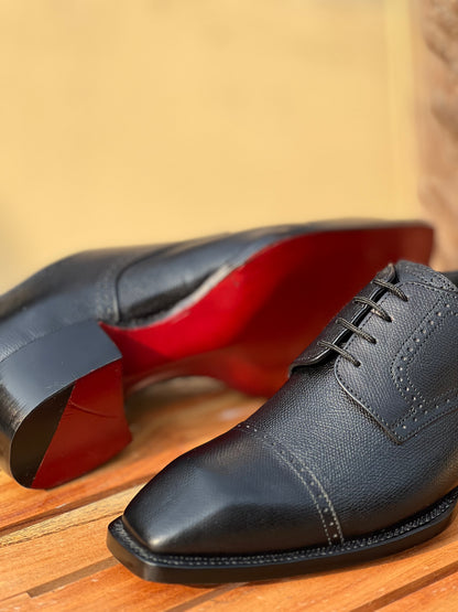 Derby Black | Pebble Grain Leather