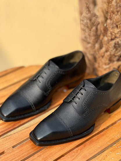 Derby Black | Pebble Grain Leather