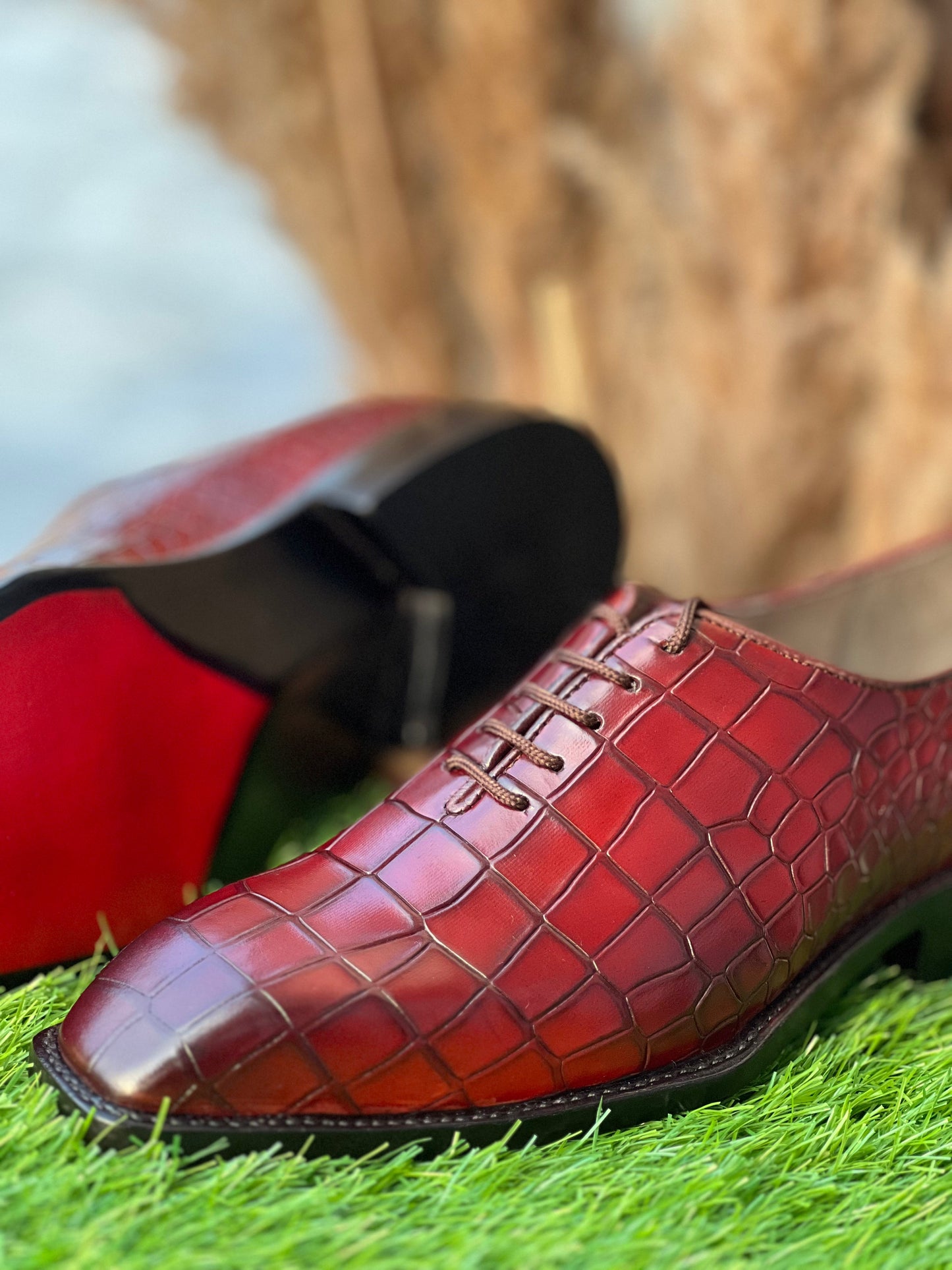 Oxford Wholecut | Alligator Pattern | Patina