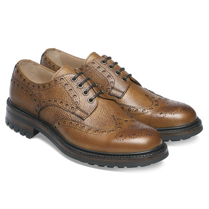 Derby Brogue in Almond Grain Leather