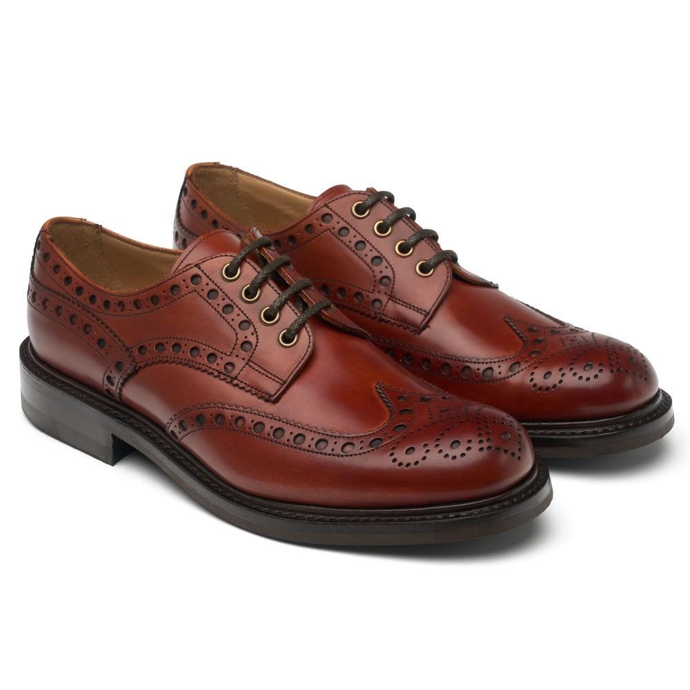 Derby Brogue in Dark Leaf Calf Leather