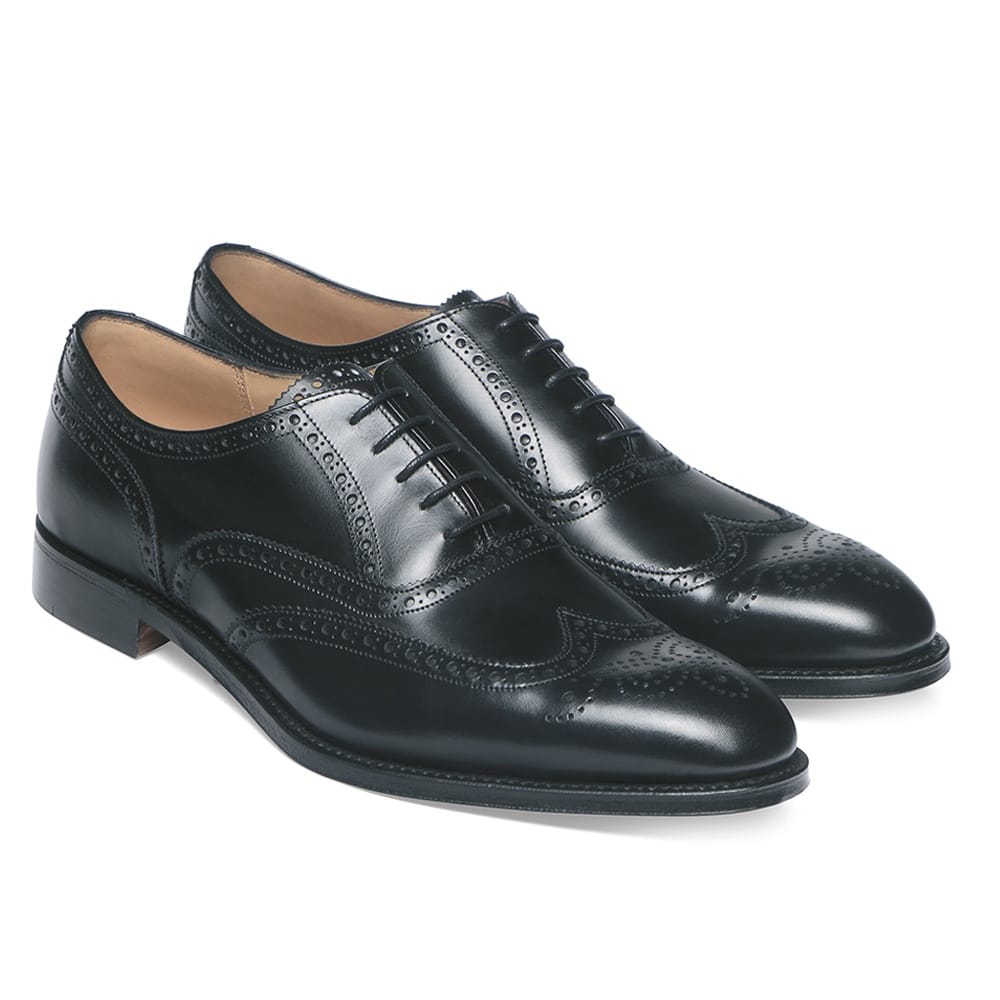 Oxford Wingcap Brogue in Black Calf Leather