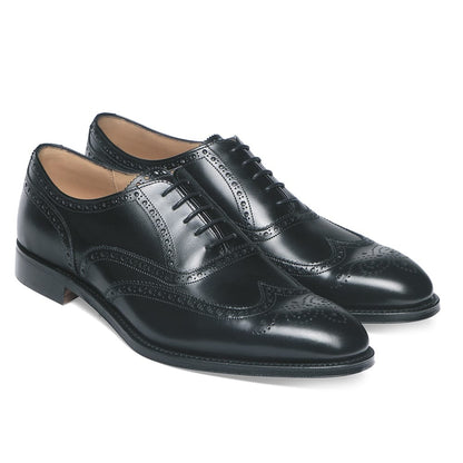 Oxford Wingcap Brogue in Black Calf Leather