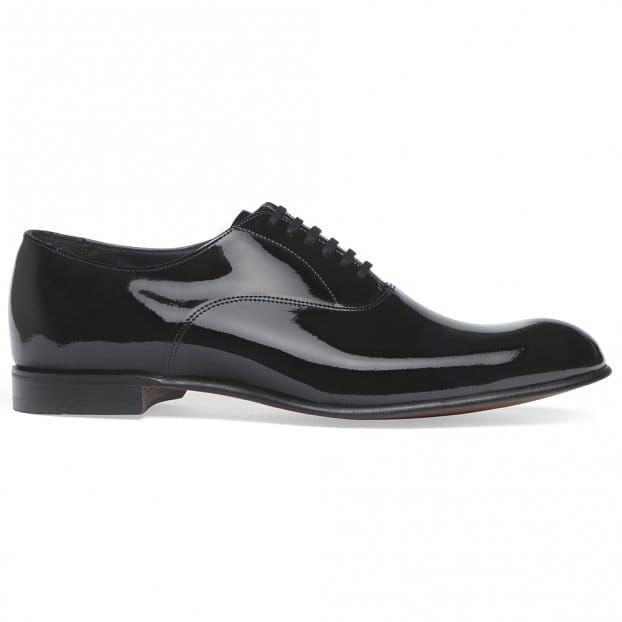 Capped Oxford Dress Shoes in Black Calf Leather