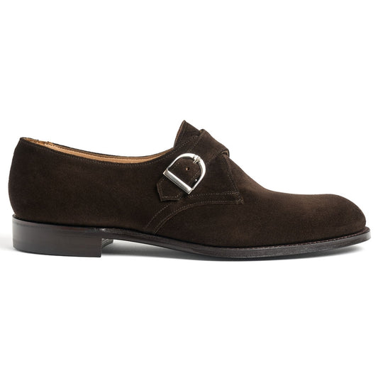 Single Buckle Monk in Bitter Chocolate Suede