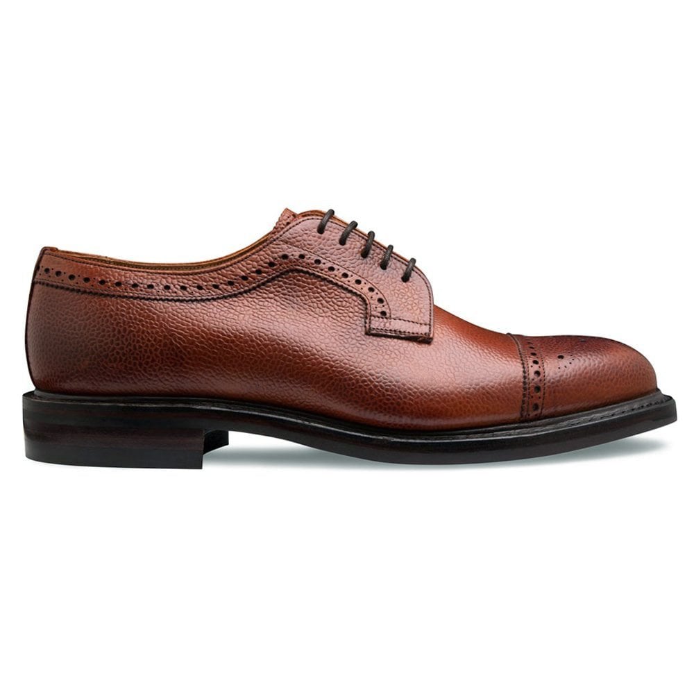 Derby Semi Brogue in Mahogany Grain Leather