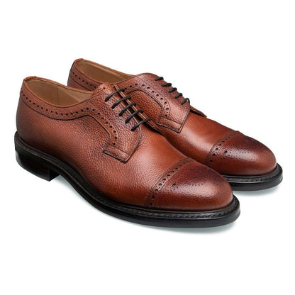 Derby Semi Brogue in Mahogany Grain Leather