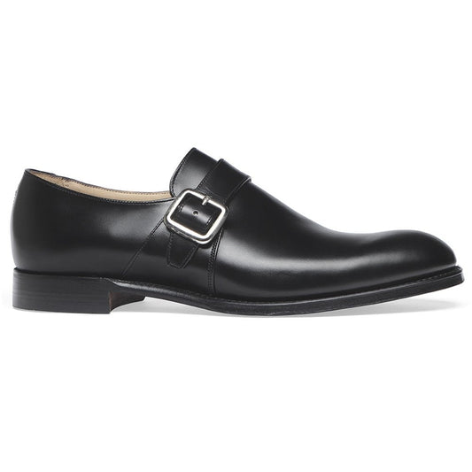 Single Buckle Monk in Black Calf Leather