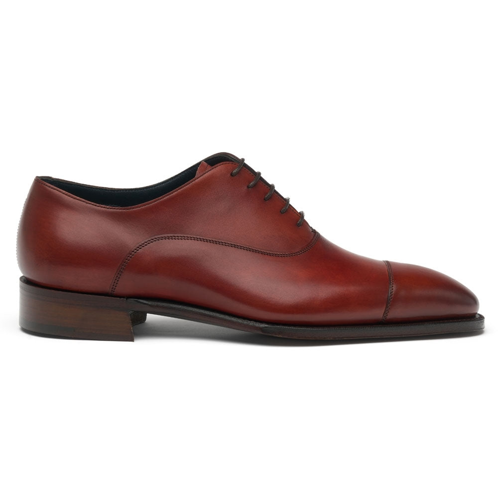 Y Capped Oxford in Dark Leaf Calf Leather