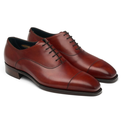 Y Capped Oxford in Dark Leaf Calf Leather