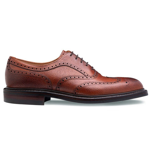 Wingcap Oxford Brogue in Mahogany Grain Leather